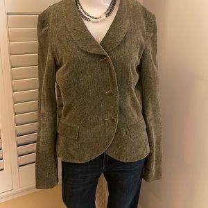 ALEX GAINES Cotton Velvet Herringbone Jacket with Asymmetrical Buttons
